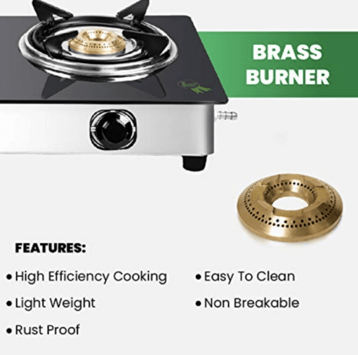 Greenchef Crystal Glass Top Gas Stove, Black (2 Burner) (2 Burner), Manual - Image 3